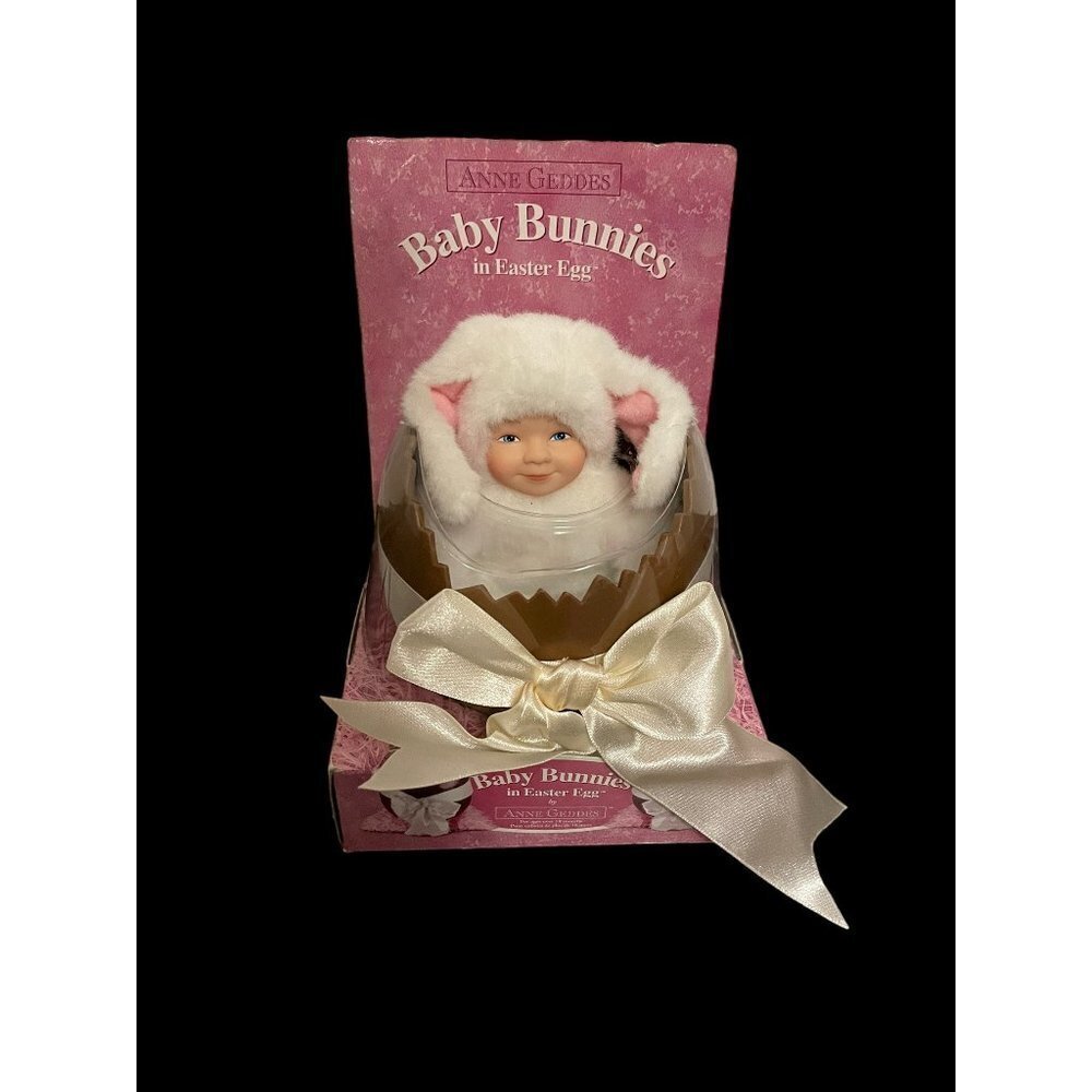 Vintage 2000 Anne Geddes Baby Bunnies in Easter Egg New in Box